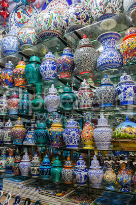 colorful vases in Grand Bazaar