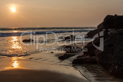 Sunset on Varkala Beach in Kerala, India