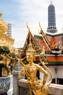 Golden warriors of The Grand Palace, Bangkok, Thailand