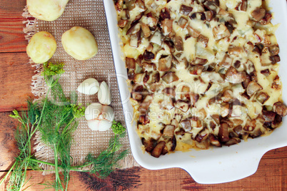 baked potato with eggplant cheese and garlic