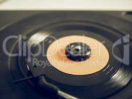 Vintage looking Vinyl record on turntable