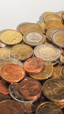 Euro coins background - vertical