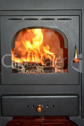 Wood stove close up