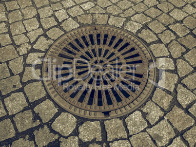 Vintage looking Manhole detail