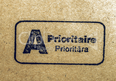 Vintage looking Priority mail postmark