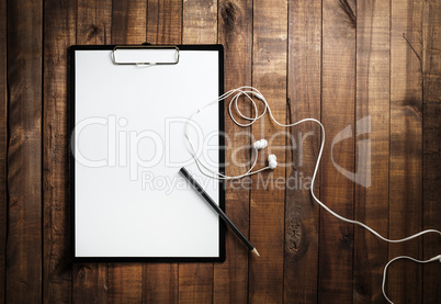 Clipboard with blank paper