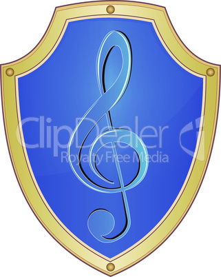 Shield with treble clef