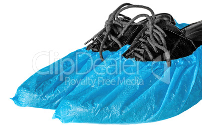 Shoes in shoe covers