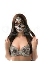 Santa Muerte. Brunette with creative face art