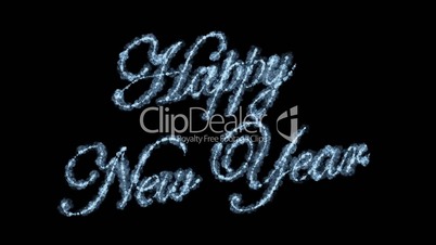 Beautiful Animation of Freezing Text Appearing on Black Window Glass. Happy New Year Theme. HD 1080.