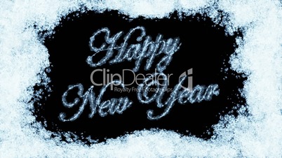 Beautiful Animation of Freezing Window and Text Appearing. Happy New Year Theme. HD 1080.