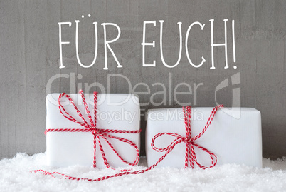 Two Gifts With Snow, Fuer Euch Means For You