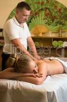 Beauty. Procedure of massage in spa center