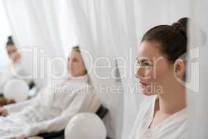 Image of young women relaxing in beauty salon