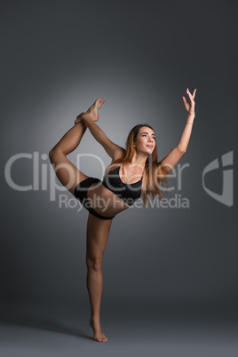 Image of beautiful girl posing gracefully dancing