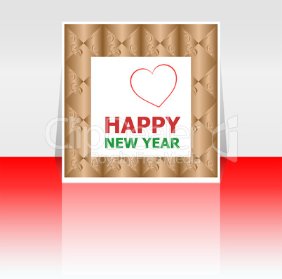 Happy New Year greeting card holidays lettering, Merry Christmas design