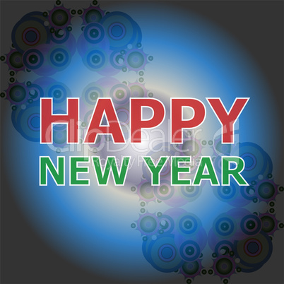 Beautiful text design of Happy New Year on abstract background.