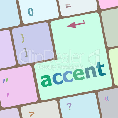 accent on computer keyboard key enter button