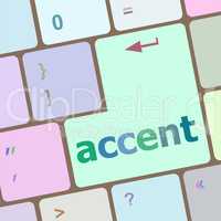 accent on computer keyboard key enter button