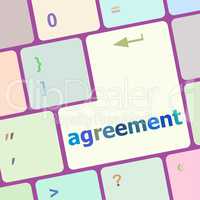 concept of to agreement something, with message on enter key of keyboard