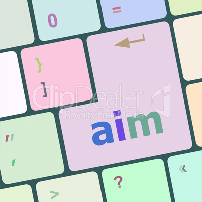 aim word with key on enter keyboard