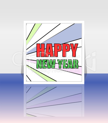 Happy New Year Holiday Card, Merry Christmas