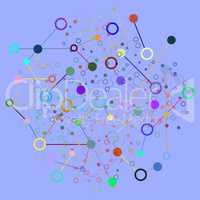 Social Network Graphic Concept. Geometric set polygonal structure with wire mesh, modern chaotic science and tech object