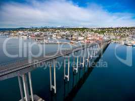 Bridge of city Tromso, Norway