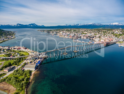 Bridge of city Tromso, Norway