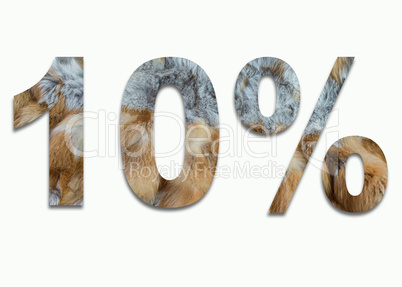Rotfuchs Pelz in der Zahl 10%