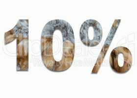Rotfuchs Pelz in der Zahl 10%