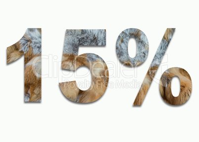 Rotfuchs Pelz in der Zahl 15%