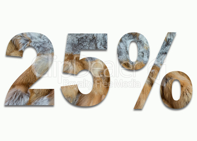 Rotfuchs Pelz in der Zahl 25%