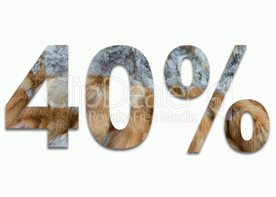 Rotfuchs Pelz in der Zahl 40%