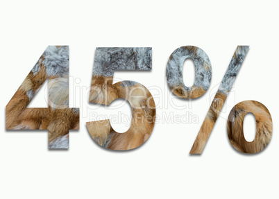 Rotfuchs Pelz in der Zahl 45%