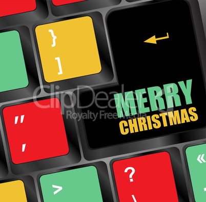 Computer Keyboard with Merry Christmas Key