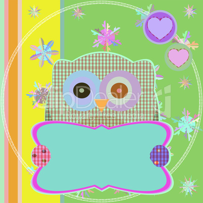 flower and textile owl vector illustration