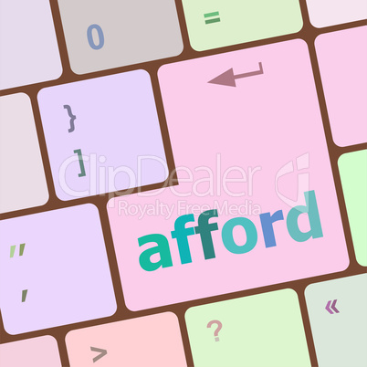 afford word on computer pc keyboard key