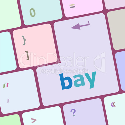 bay word on keyboard key, notebook computer button