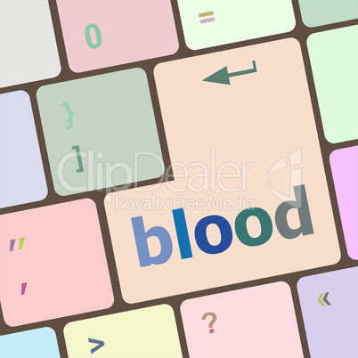 blood button on computer pc keyboard key