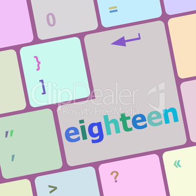 enter keyboard key with eighteen button