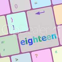 enter keyboard key with eighteen button