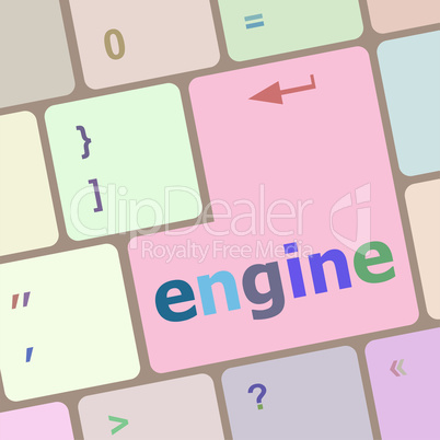 engine word on computer pc keyboard key