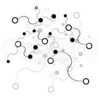 Abstract background. Black connecting dots on white