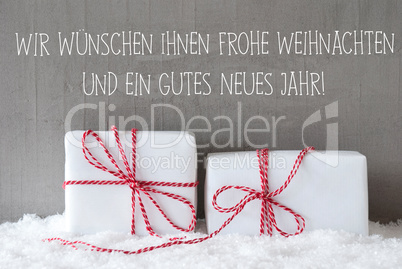 Two Gifts With Snow, Gutes Neues Means Happy New Year