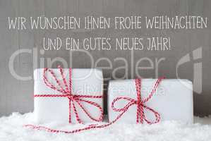 Two Gifts With Snow, Gutes Neues Means Happy New Year