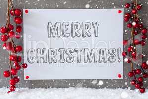 Label, Snowflakes, Decoration, Text Merry Christmas