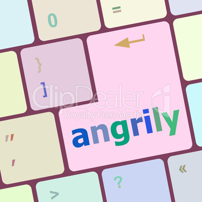 angrily Button on Modern Computer Keyboard key