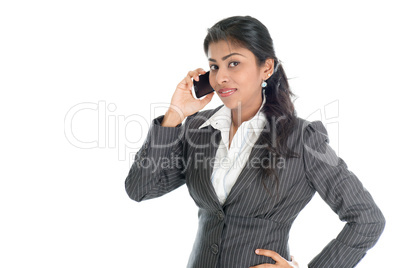 Black businesswoman using smartphone