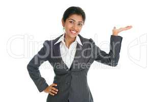 Black businesswoman hand holding something